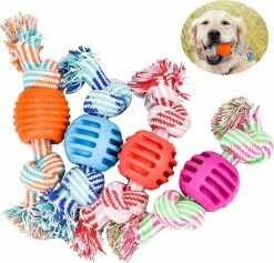 Unbranded 4 Pinède; Ces Jouets Agrave; Macirc; Cher Pour Les Chiots Jouets Corde Avec Ball Dog Teet