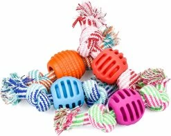 Unbranded 4 Pinède; Ces Jouets Agrave; Macirc; Cher Pour Les Chiots Jouets Corde Avec Ball Dog Teet -nourriture pour chien boutique 531691402 max