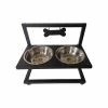 Favrison Iron Pet Dog Bowl And Basin Frame Detachable Overhead Neck Guard Iron Frame Pet Tableware