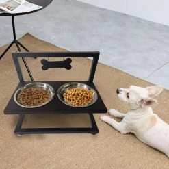 Favrison Iron Pet Dog Bowl And Basin Frame Detachable Overhead Neck Guard Iron Frame Pet Tableware -nourriture pour chien boutique 532032136 max