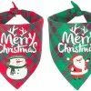Unbranded 2 Pack Christmas Dog Bandana Classic Buffalo Plaid Pet Scarf Dog Triangle Bibs Kerchief Costume