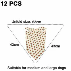 Unbranded 12 Pièces Dog Bandana Foulard Lavable Bavoirs Triangulaires Pet Réglable Lavable Kerchief Dog Bandana -nourriture pour chien boutique 535926281 max