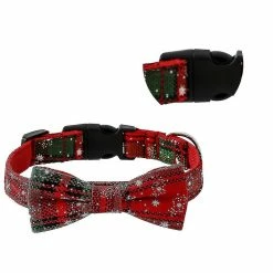 Mike Dog Cat Collar Bowtie Buffalo Check Plaid Christmas Winter Snowflake Pet Collargreen_w -nourriture pour chien boutique 537344376 max