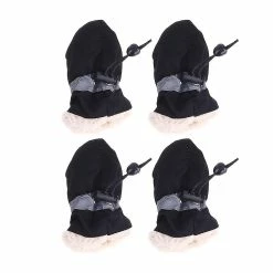 Unbranded 4pcs Anti-dérapage Pet Shoe Rain Boots Dog Foot Cover Épais Peluche Dog Boots Paw Protector Sole Pet Shoes (noir Taille 6 -nourriture pour chien boutique 538025415 max