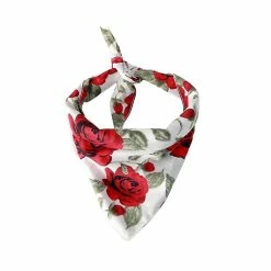 Unbranded 2pcs Rose Pattern Pet Collar Bib Dog Beautiful Saliva Collar Pet Triangular Collar For Valentines Day (blanc, Noir) -nourriture pour chien boutique 538025461 max