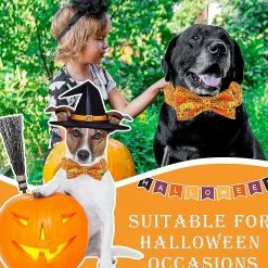 Lyjh 2 Pcs Halloween Dog Et Cat Collar Avec Arc Réglable Comcompatible Avectable Halloween Dog -nourriture pour chien boutique 540702895 max