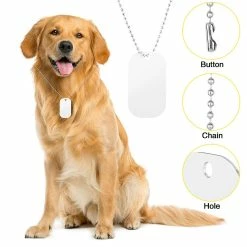 Unbranded ID Label Dog Tag Set Pendentifs En Aluminium 23.6inch Chain White Sublimation Blank -nourriture pour chien boutique 543238510 max