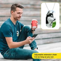 Unbranded ID Label Dog Tag Set Pendentifs En Aluminium 23.6inch Chain White Sublimation Blank -nourriture pour chien boutique 543238801 max