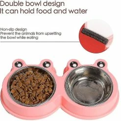 Unbranded Dog Cat Double Bowls Premium En Acier Inoxydable Pet Bowls -nourriture pour chien boutique 544808133 max