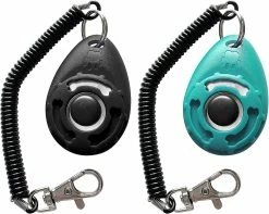 Giveuphesit Pet Training Clicker With Wrist Strap - Dog Training Clickers (nouveau Noir + Bleu) -nourriture pour chien boutique 545599288 max