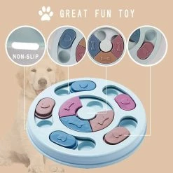 Vonkayi Pet Toys Dog Puzzle Toys Turntable Slow Feeder Jouet éducatif Bol Alimentaire Interactif Manger Lentement Bowl Pet Training Game -nourriture pour chien boutique 547860444 max
