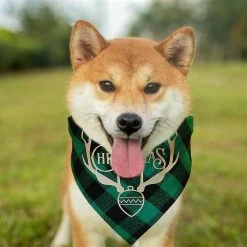Keepsmile 2 Pack Christmas Dog Bandanas - Triangle Joyeux Noël Impression Plaid Pet Scarf Bibs Kerchief -nourriture pour chien boutique 548018942 max