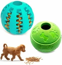 Unbranded Dog Puzzle Toys Ball 2pack Nontoxic Durable Interactif Dog Treat Ball Toys Pour Chiot Petit Grand Chien Dents Nettoyage / Dog Treat Puzzle / Iq Training