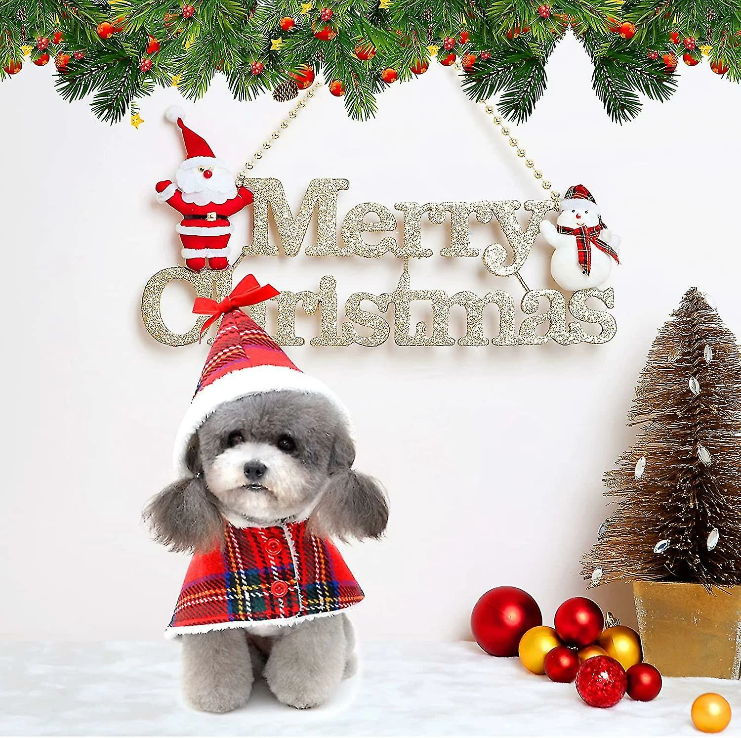 Lifepieces Dog Cat Christmas Costumewinter Hoodies Cape Pet Clothing Red Plaid Christmas Pet Clothes Warm Dog Costume Red1pc 3 Lifepieces Dog Cat Christmas Costumewinter Hoodies Cape Pet Clothing Red Plaid Christmas Pet Clothes Warm Dog Costume Red1pc – Image 3