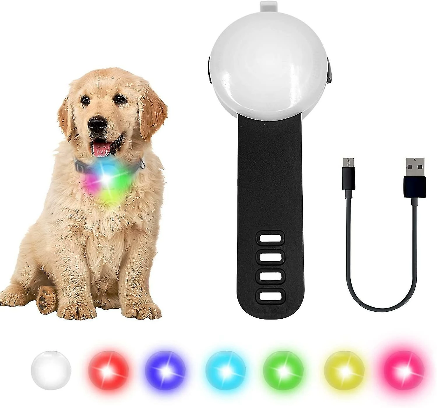 Boom Led Light Up Collar Dog Suspension Rechargeable Étanche 4 Modes Couleur Réglable Sur Collier Laisse, Noir 1 Boom Led Light Up Collar Dog Suspension Rechargeable Étanche 4 Modes Couleur Réglable Sur Collier Laisse, Noir