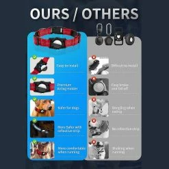 Unbranded Collier Pour Chien, Collier De Chien Réfléchissant Air Tag Pour Airtags - Réglable Durable Heavy Duty Dog Collar Re -nourriture pour chien boutique 554474057 max