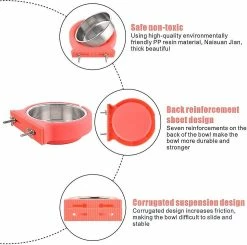 Sl Chang Dog Bowl, Amovible En Acier Inoxydable Eau Aliment Feeder Bowls Cage Coop Cup Pour Chat Puppy Bird Animaux De Compagnie -nourriture pour chien boutique 554957602 max