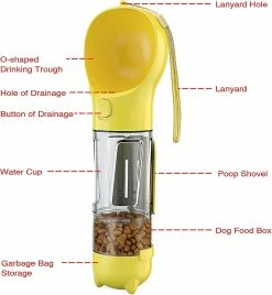 Sl Chang Bouteille D’eau Pour Chien, Bouteille Pour Chien, Bouteille D’eau De Voyage Portable 300ml Sac à Poussière Pet Dog Water Bowl Pet Food -nourriture pour chien boutique 554958539 max