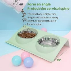 Sl Chang Cat Dog Bowl, Pet Bowl Set, Portable Dog Cat Bowl, Basic Cat Bowl, Avec Double Inoxydable -nourriture pour chien boutique 554959243 max