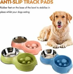 Sl Chang Anti Gourmandise Dog Bowl Double Dog Bowl Bol Antidérapant Bol D’eau Jaune -nourriture pour chien boutique 554962136 max