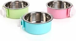 Sl Chang Crate Dog Bowl, Acier Inoxydable Amovible Hanging Food Water Bowl Crate Coop Cup, Pet Cage Bowls Wit -nourriture pour chien boutique 554962181 max