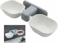 Sl Chang Cat Bowl Small Dog - Pet Set Support Mural à Double Bol Surélevé Avec Support Surélevé, Eau Alimentaire Antidérapante