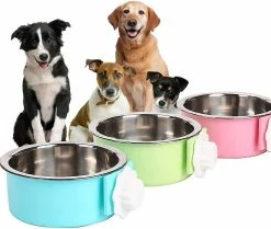 Sl Chang Crate Dog Bowl, Acier Inoxydable Amovible Hanging Food Water Bowl Crate Coop Cup, Pet Cage Bowls Wit 8 Sl Chang Crate Dog Bowl, Acier Inoxydable Amovible Hanging Food Water Bowl Crate Coop Cup, Pet Cage Bowls Wit -nourriture pour chien boutique 554967404 max
