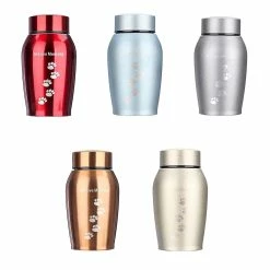 Arysiedder 250ml Or / Argent Acier Inoxydable Urnes Pet Dog Cat Bird Hamster Cremation Ashes Souvenir Coffin Ashes Pet Memorial Dropshipping -nourriture pour chien boutique 556939799 max