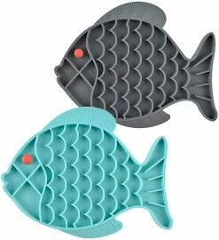 Unbranded Cat Slow Feeder Bowl Poisson-Chat En Forme De Puzzle Feeder Food Mat Pour Small Dog Cats Slow Eating