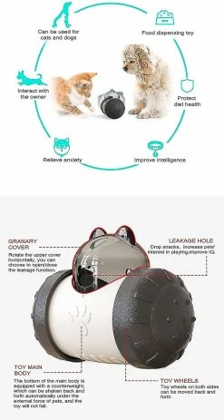 Unbranded Cat Dog Treat Food Toy, Balle D’entraînement Pour Petits Chiens De Taille Moyenne Treat Food Dispenser Toy (noir) -nourriture pour chien boutique 563598721 max