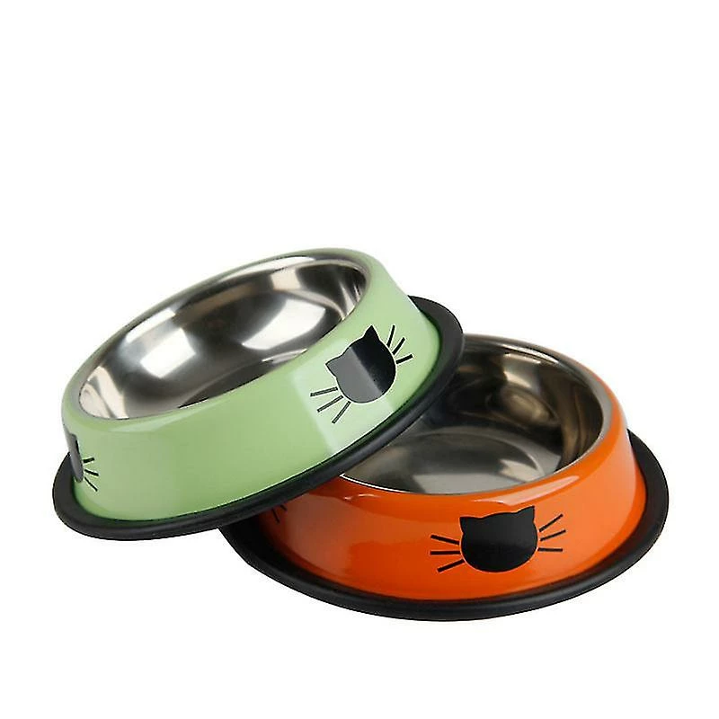 Unbranded 2pcs Pet Bowl En Acier Inoxydable Base Non-dérapant Dog Bowl Cat Bowl Orange + Vert 2 Unbranded 2pcs Pet Bowl En Acier Inoxydable Base Non-dérapant Dog Bowl Cat Bowl Orange + Vert – Image 2