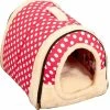 Unbranded Pet Warm House - Maison Portable Confortable 2 En 1 Chat - Puppy Kennels Dog Caves Multifonction Bedm