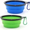 Unbranded 2 Pièces Portable Dog Bowl Collapsible Dog Bowls, Travel Dog Bowls And Cat Bowls (350ml, Blue And Gree