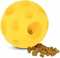 Unbranded Interactive Dog Toy Ball Treats Distributeur Caoutchouc Dog Ball Chew Toy L Jaune -nourriture pour chien boutique 563622964 max