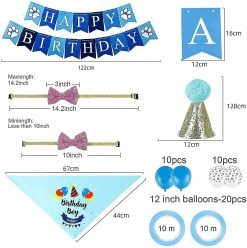 Unbranded Dog Birthday Party Supplies Dog Birthday Bandana Hat Set Party Accessories (bleu) -nourriture pour chien boutique 565206155 max