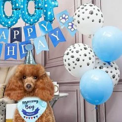Unbranded Dog Birthday Party Supplies Dog Birthday Bandana Hat Set Party Accessories (bleu) -nourriture pour chien boutique 565206621 max