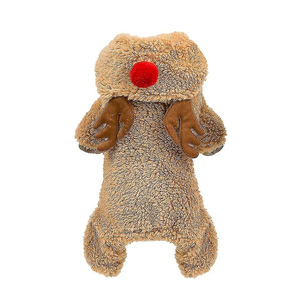 Unbranded Tflycq Christmas Deer Small Dog Clothes Teddy Warm Coat Pet Winter Custume (brown, Size 2xl) 2 Unbranded Tflycq Christmas Deer Small Dog Clothes Teddy Warm Coat Pet Winter Custume (brown, Size 2xl) – Image 2
