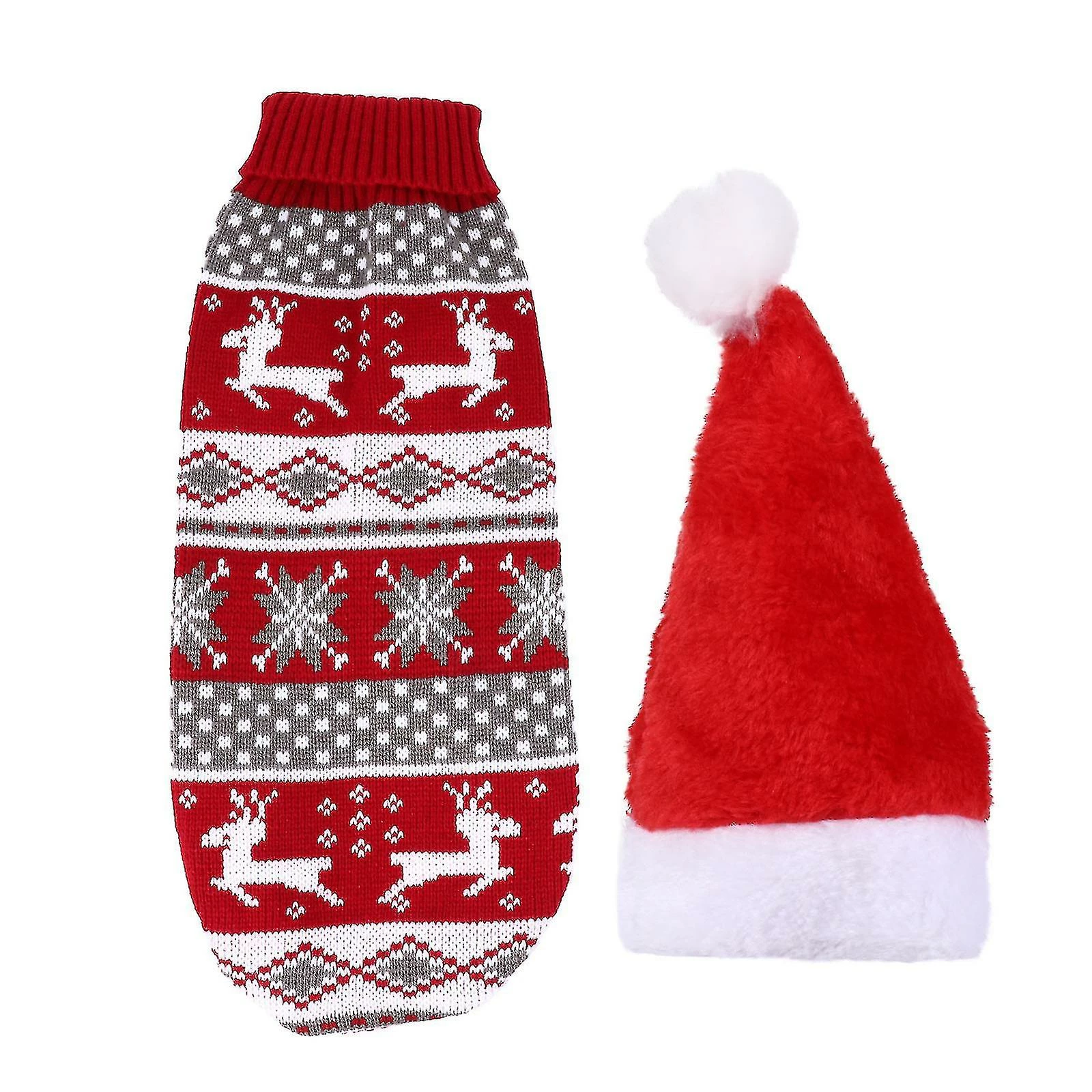 Unbranded Tflycq 2pcs Christmas Reindeer Style Pet Sweater Dog Puppy Warm Cloth With Hat 2 Unbranded Tflycq 2pcs Christmas Reindeer Style Pet Sweater Dog Puppy Warm Cloth With Hat â Image 2
