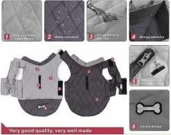 Unbranded Tflycq Waterproof Dog Coat Winter Warm Jacket Vest,windproof Snowsuit Dog Clothes Outfit Grey -nourriture pour chien boutique 568808493 max