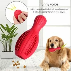 Unbranded Dog Chew Toys Bowling Bottle Shape Rubber Leak Food Toy Pour Le Nettoyage Des Dents -nourriture pour chien boutique 572185338 max