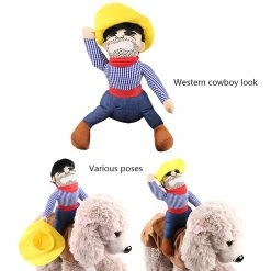 Unbranded Cowboy Rider Dog Costume Pour Petits à Grands Chiens Et Chats Vêtements Avec Pour Poupée Et -nourriture pour chien boutique 572189030 max