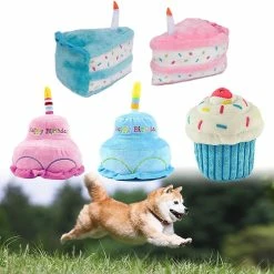 Unbranded Pet Dog For Cat Cute Peluche Birthday Cake For Doll-resistant For Play Squeaky Chew Toy Puppy Cleaning Grinding Teeth Interactive Supplies -nourriture pour chien boutique 572189506 max
