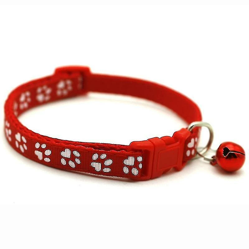 Rtopr Pet Patch Dog Cat One Footprint Bell Cat Boucle Collier-rouge 1 Rtopr Pet Patch Dog Cat One Footprint Bell Cat Boucle Collier-rouge