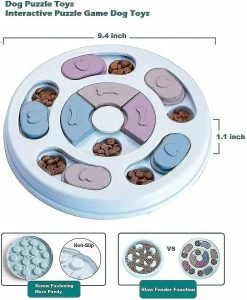 Qeen Dog Puzzle Slow Feeder Toy, Puppy Snack Distributeur Slow Feeder Bowl Dog Toy, Dog Brain Game Feeder -nourriture pour chien boutique 572861305 max