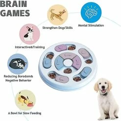 Qeen Dog Puzzle Slow Feeder Toy, Puppy Snack Distributeur Slow Feeder Bowl Dog Toy, Dog Brain Game Feeder -nourriture pour chien boutique 572861398 max