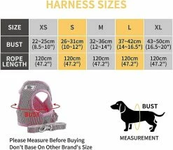 Qeen Soft Training Mesh Fabric Dog Harness Vest Harness Pour Chiot Chat Petit Animal (l,rose) -nourriture pour chien boutique 572867078 max