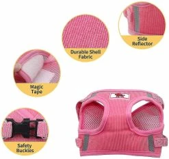 Qeen Soft Training Mesh Fabric Dog Harness Vest Harness Pour Chiot Chat Petit Animal (l,rose) -nourriture pour chien boutique 572867088 max
