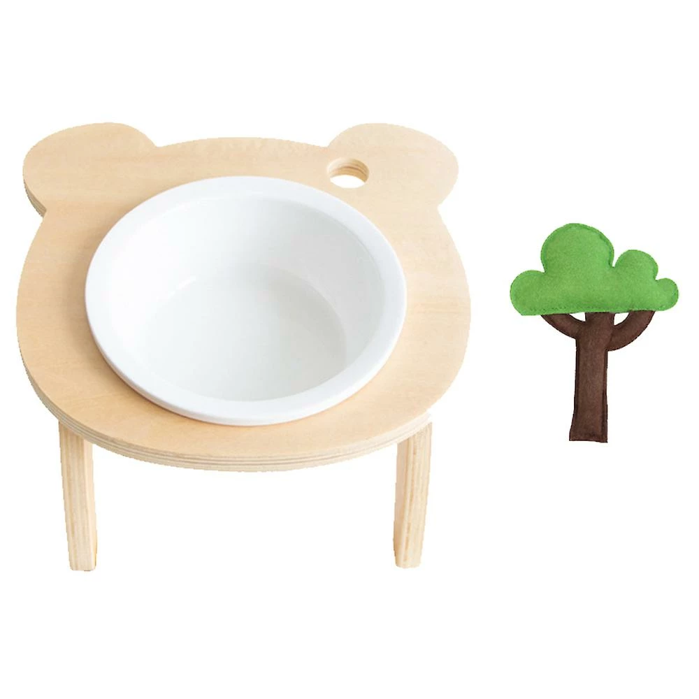 Baodan Tilt Pet Bowl Rack Dog Food Bowl Ceramic Bowl Cat Bowl Wooden Cute Flower Small Tree Bowl 2 Baodan Tilt Pet Bowl Rack Dog Food Bowl Ceramic Bowl Cat Bowl Wooden Cute Flower Small Tree Bowl – Image 2