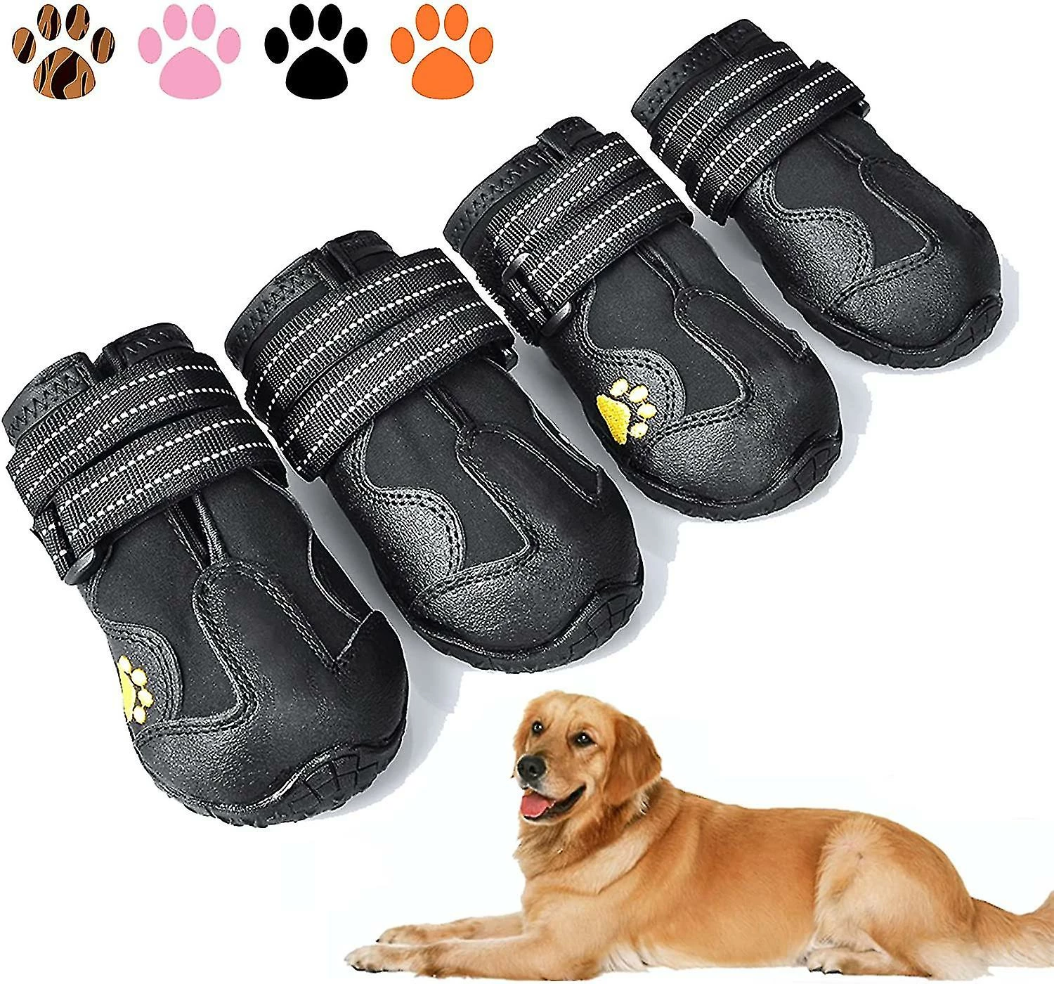 Unbranded Tflycqdog Boots,waterproof Dog Shoes,dog Booties With Reflective Rugged Anti-slip Sole And Skid-proof,outdoor Dog Shoes For Medium Dogs 4pcs 1 Unbranded Tflycqdog Boots,waterproof Dog Shoes,dog Booties With Reflective Rugged Anti-slip Sole And Skid-proof,outdoor Dog Shoes For Medium Dogs 4pcs