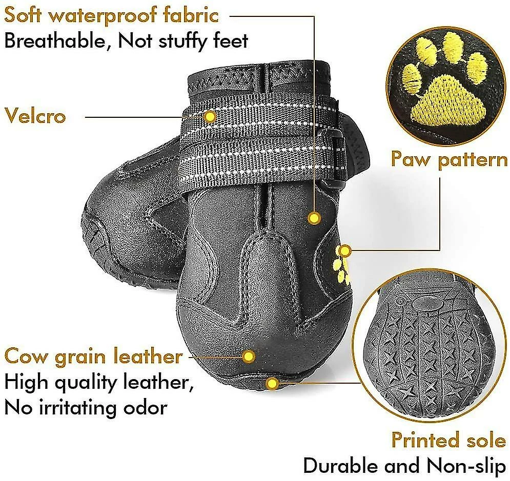 Unbranded Tflycqdog Boots,waterproof Dog Shoes,dog Booties With Reflective Rugged Anti-slip Sole And Skid-proof,outdoor Dog Shoes For Medium Dogs 4pcs 2 Unbranded Tflycqdog Boots,waterproof Dog Shoes,dog Booties With Reflective Rugged Anti-slip Sole And Skid-proof,outdoor Dog Shoes For Medium Dogs 4pcs – Image 2